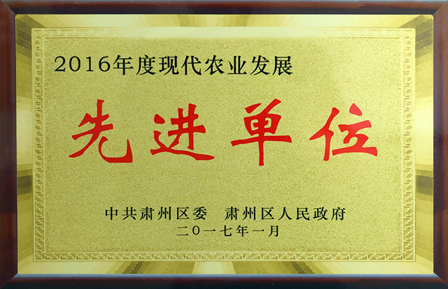 2016年度現(xiàn)代農(nóng)業(yè)發(fā)展先進(jìn)單位